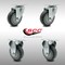 Service Caster 4 Inch SS Thermoplastic Rubber Wheel Swivel Top Plate Caster Set with 2 Rigid SCC-SS20S414-TPRB-2-R-2 - alternate 1